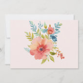 「Save The Date」フラワーの夏の花 ピンクの写真 セーブザデート (裏面)