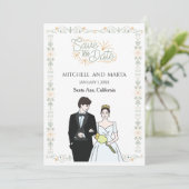 Save The Date フラワーズ 招待状 (スタンド正面)