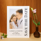 Save The Date ブラックホワイト スタイリッシュ モダン ウェディング セーブザデート