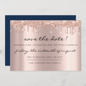 Save The Date ブラックローズドリップス ネイビー セーブザデート (正面/裏面)