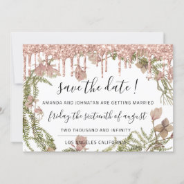 Save The Date ブラックローズ フラワール ウッドランド ドリップス セーブザデート