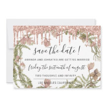 Save The Date ブラックローズ フローラル ウッドランド ドリップス