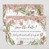 Save The Date ブラックローズ フローラル ウッドランド ドリップス セーブザデート (正面/裏面)