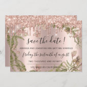 Save The Date ブラックローズ フローラル ウッドランド ドリップス セーブザデート (正面/裏面)