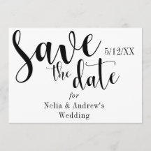 「Save the Date」ブラック・タイポグラフィモダンフォント