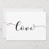 「Save the Date」ブラック・タイポグラフィー、裏面に「love」入り セーブザデート (裏面)