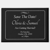 Save The Date - ブラック＆ホワイトのインフィニティスクロール マグネット (正面)