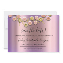 Save The Date ブラック リング ローズゴールド パープル