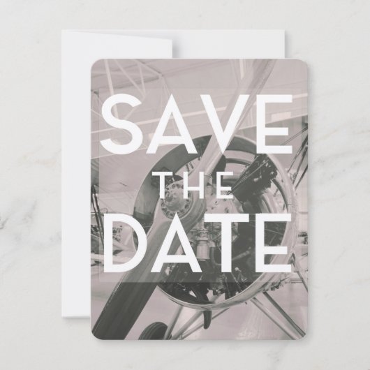 Save the Date プロップ飛行機 (正面)