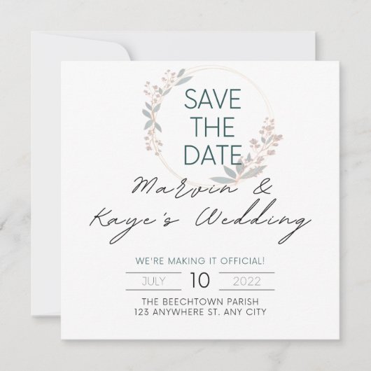  SAVE THE DATE || ベストプライス || 結婚式招待状  招待状 (正面)