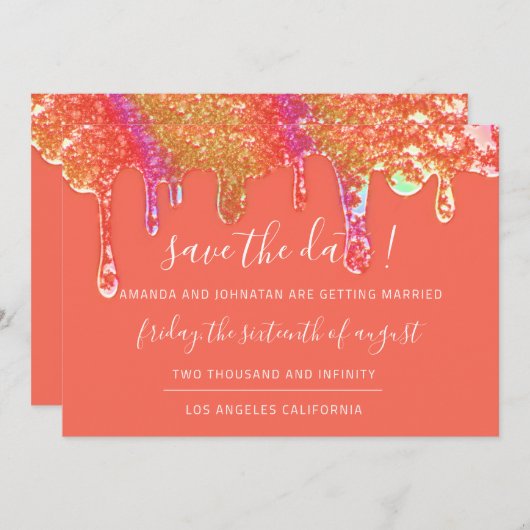 Save The Date ホログラフィックドリップ オレンジキャンディ セーブザデート (正面/裏面)