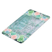 Save the Date！ボウホスタイルの多肉植物とジオメトリックフレーム マグネット (左側)