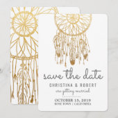 Save The Date ボヘミアンドリームキャッチャー 偽のゴールドフォイル セーブザデート (正面/裏面)
