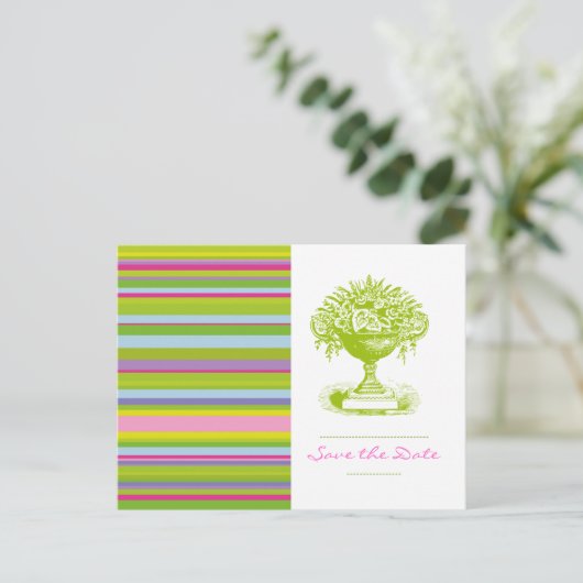  SAVE THE DATE, ポストカード, カラフルでおしゃれ 案内ポストカード (スタンド正面)