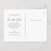 Save The Date ポストカード - シンプルな手書き風フォント (裏面)