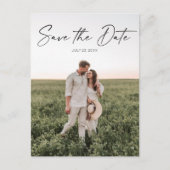 Save The Date ポストカード - シンプルな手書き風フォント (正面)