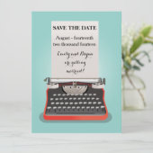 Save the Date ポストカード - ヴィンテージ タイプライター (スタンド正面)