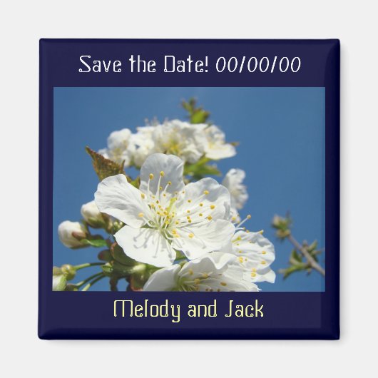 Save the Date!マグネット結婚の花 マグネット (正面)