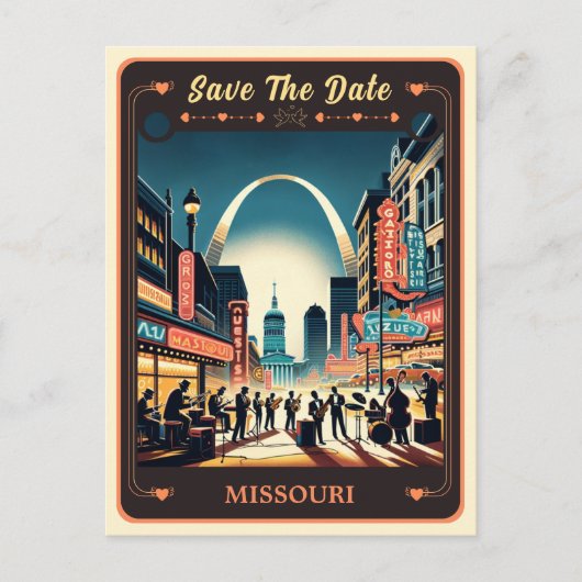 Save the Date | ミズーリ州の招待状ポストカード ポストカード (正面)