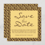 Save the Date モノグラム サファリ ウェディング 招待状 (正面/裏面)