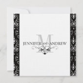 Save the Date モノグラム シャンデリア お知らせ セーブザデート (裏面)