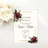 Save the Date ラグジュアリーな花の招待状 招待状