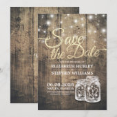 Save The Date ラスティックウッド メイソンジャー ストリングライト セーブザデート (正面/裏面)