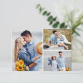 Save The Date ラスティックターコイズフェアー矢印写真 招待状 (スタンド正面)