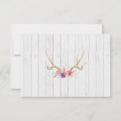 Save The Date ラスティック アントラーズ 鹿 花の写真 セーブザデート (裏面)