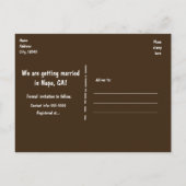 "SAVE THE DATE" ラスティック ウッドと矢印 ポストカード (裏面)
