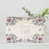 Save The Date, ラスティック ローズ フラット カード (スタンド正面)