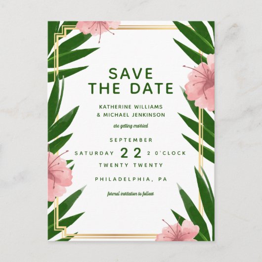 Save The Date | リゾートウェディング ポストカード (正面)