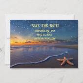 Save the Date ロマンチックビーチ 招待状 (正面)