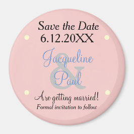 Save the Date ローズ ブルー パステル マグネット