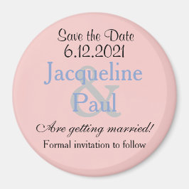 Save the Date ローズ ブルー パステル マグネット