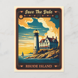 Save the Date ロードアイランド ウェディング 招待状 ポストカード