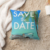 Save the Date ヴィンテージカーと結婚指輪 クッション (ブランケット)