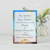 Save the Date ヴィンテージカーと結婚指輪 招待状 (スタンド正面)