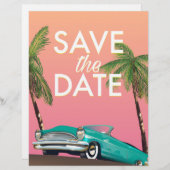 Save the Date ヴィンテージコンバーチブルカー レターヘッド (正面/裏面)