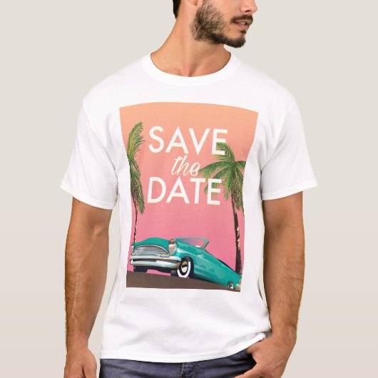 Save the Date ヴィンテージコンバーチブルカー Tシャツ (正面)