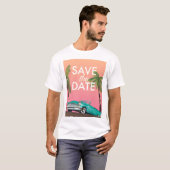 Save the Date ヴィンテージコンバーチブルカー Tシャツ (正面フル)