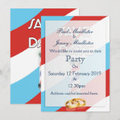 Save the Date ヴィンテージ理容室 招待状 (正面/裏面)