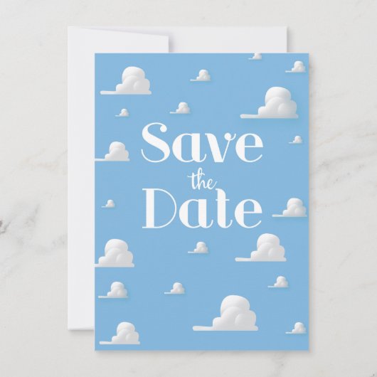 Save the Date ヴィンテージ空と雲の招待状 招待状 (裏面)