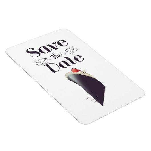 Save the Date ヴィンテージ航海の招待状 マグネット (右側)