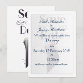 Save the Date ヴィンテージ航海招待状 招待状 (正面/裏面)