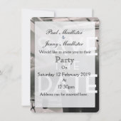 Save the Date ヴィンテージ航空機格納庫 招待状 (正面)