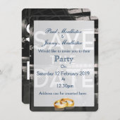 Save the Date ヴィンテージ航空機格納庫 招待状 (正面/裏面)