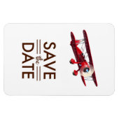 Save the Date ヴィンテージ複葉機 マグネット (横)