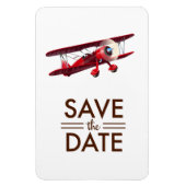 Save the Date ヴィンテージ複葉機 マグネット (縦)