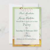 Save the Date ヴィンテージ アコースティックギター 招待状 (正面)